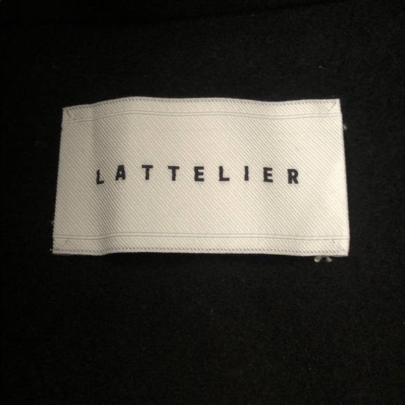 Wool/cashmere Black Cape Shape Swing Coat Lattelier Size M - Picture 3 of 10